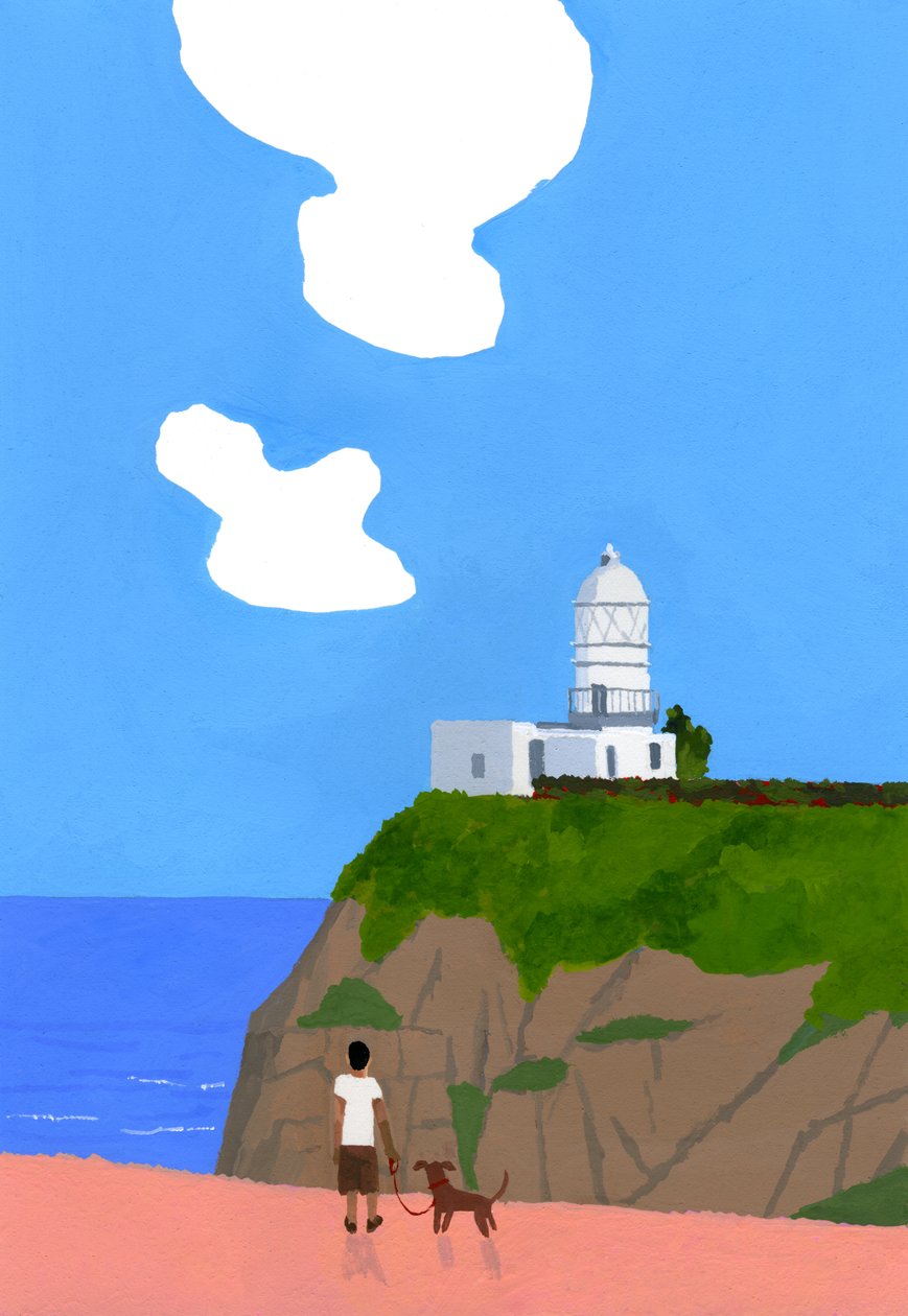 Lighthouse, Dog and Boys by Hiroyuki Izutsu