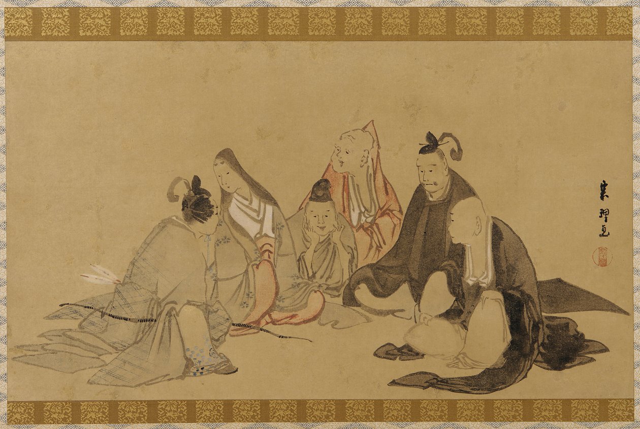 The Six Immortal Poets, Edo period, late 18th-early 19th century by Hishikawa Sori