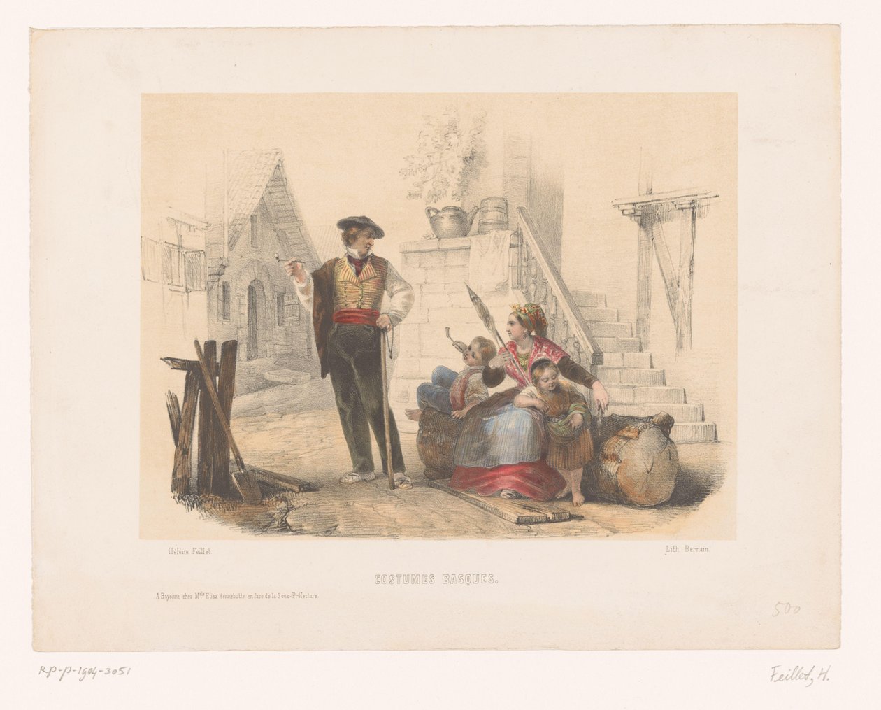 Family in Basque Costumes by Hélène Feillet