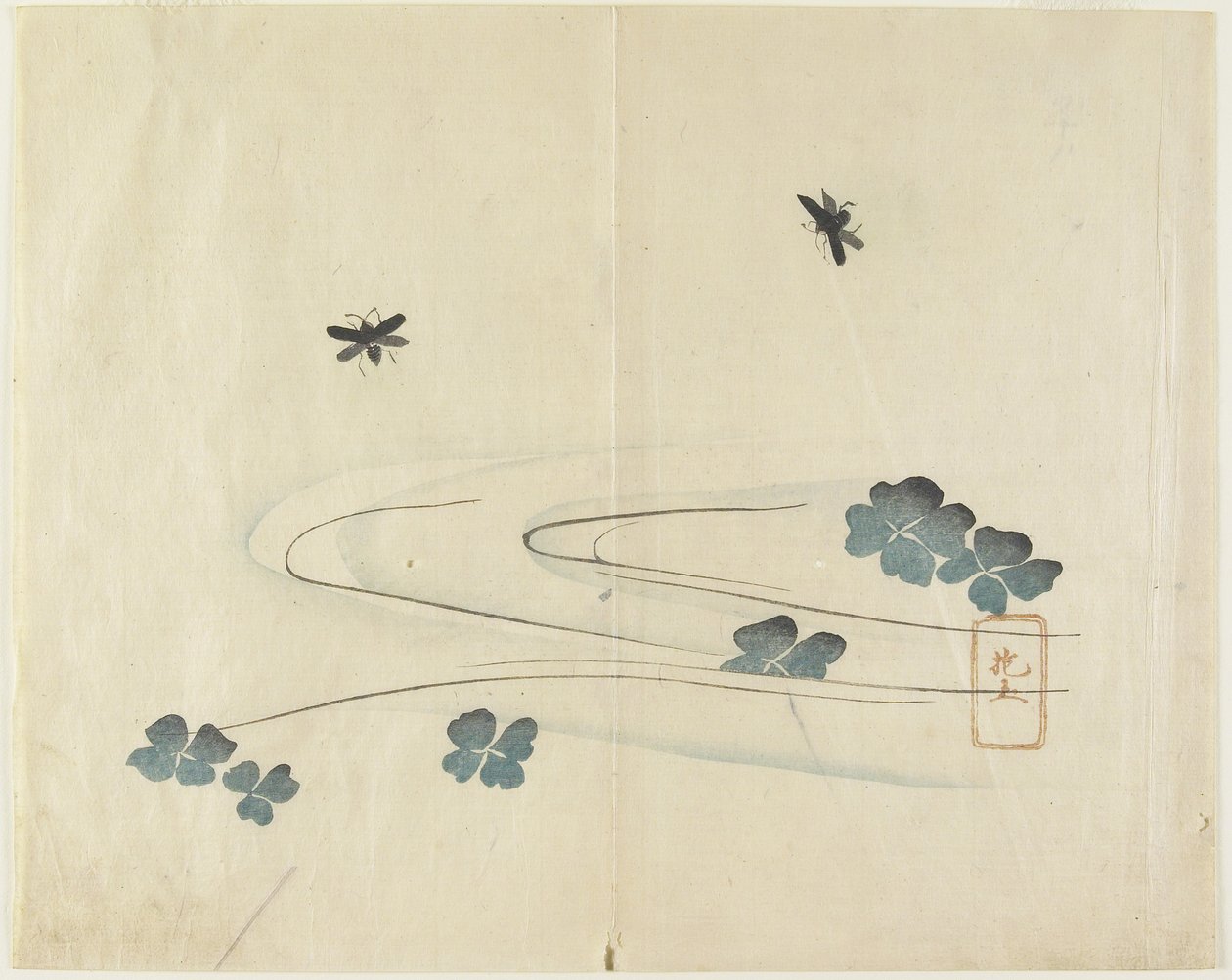 Insects Flying Over Water, c. 1830 by Hogyoku