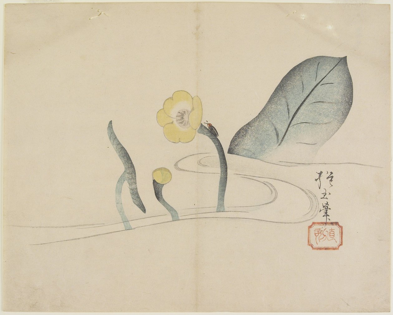 Lotus and a Gold Bug, c. 1830 by Hogyoku