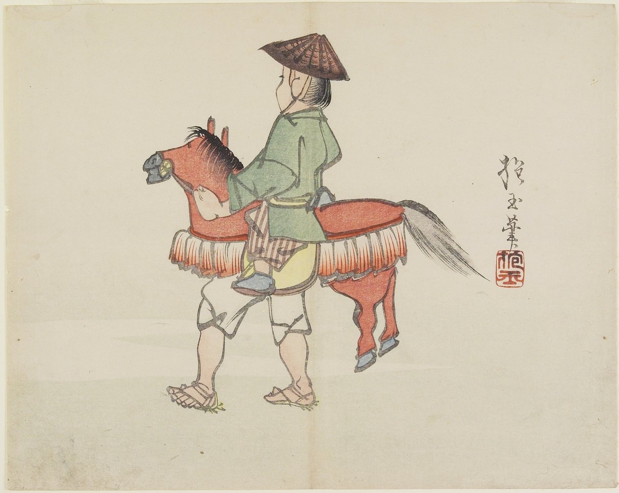 Street Performer with Horse Costume, c. 1830 by Hogyoku