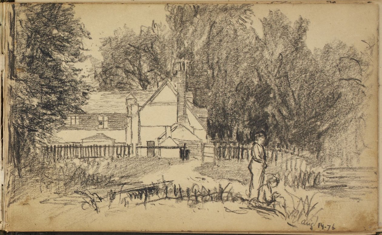 House and Two Figures by Homer Dodge Martin