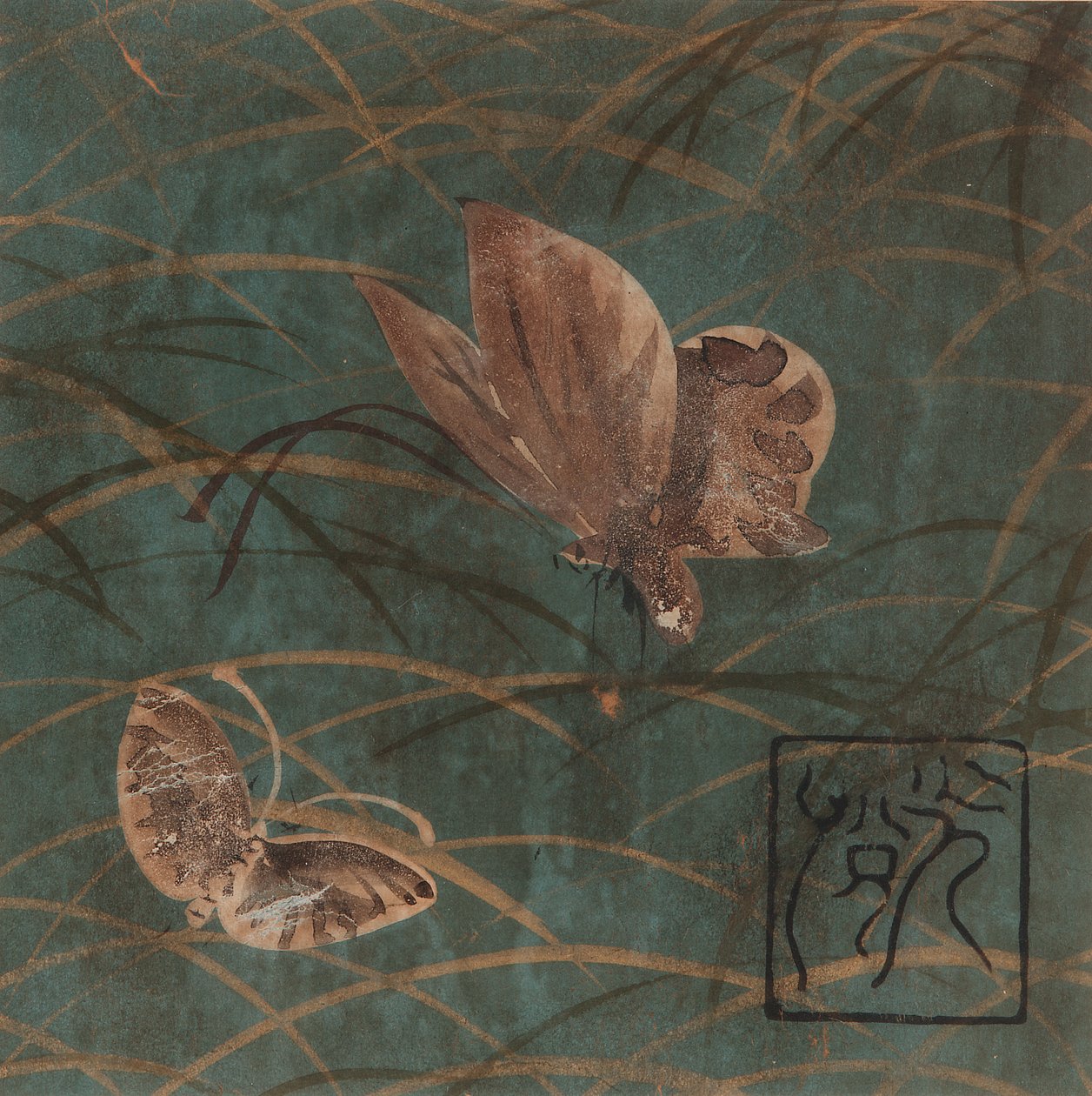 Butterflies and grasses, Edo period, early 17th century by Hon