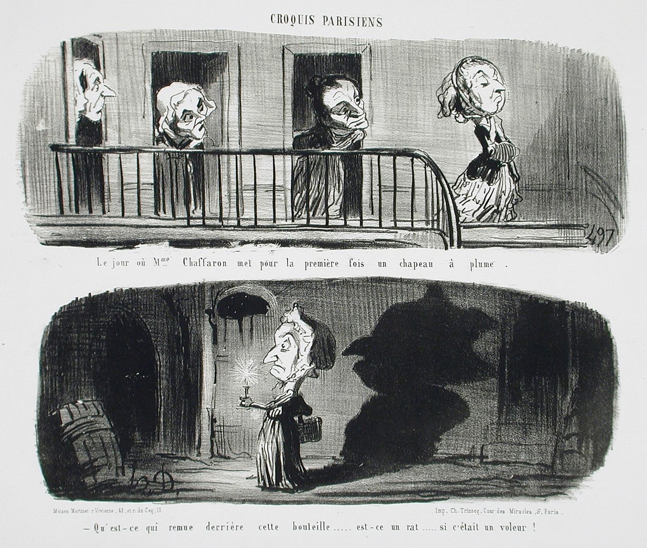 The Day Mrs. Chaffaron Puts... by Honoré Daumier