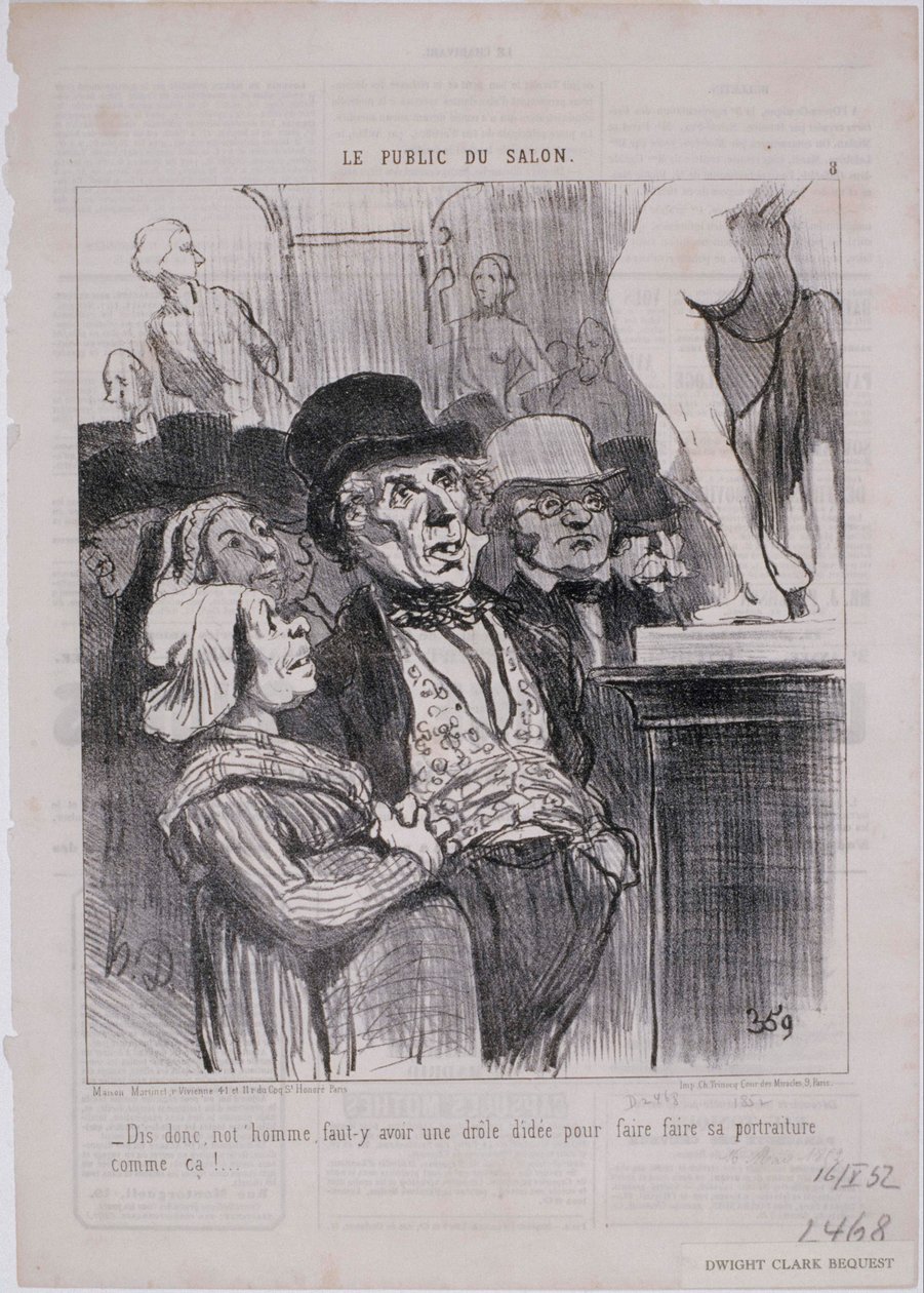 The Salon Public - Say, Man, Should We... by Honoré Daumier