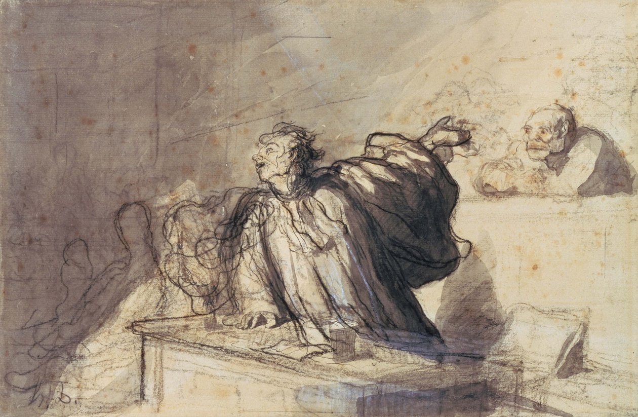 Plea for the Defense by Honoré Daumier