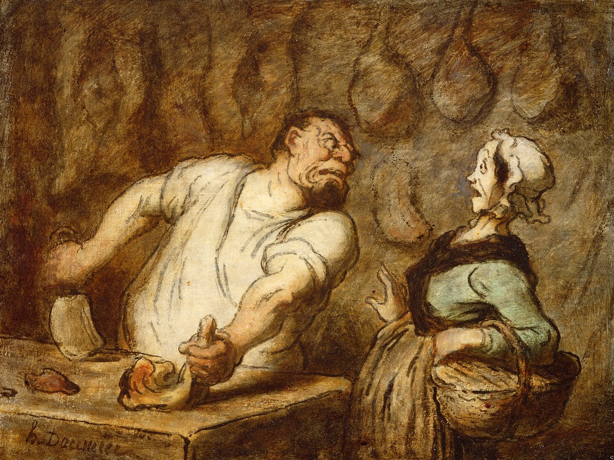 The Butcher, Montmartre Market by Honoré Daumier