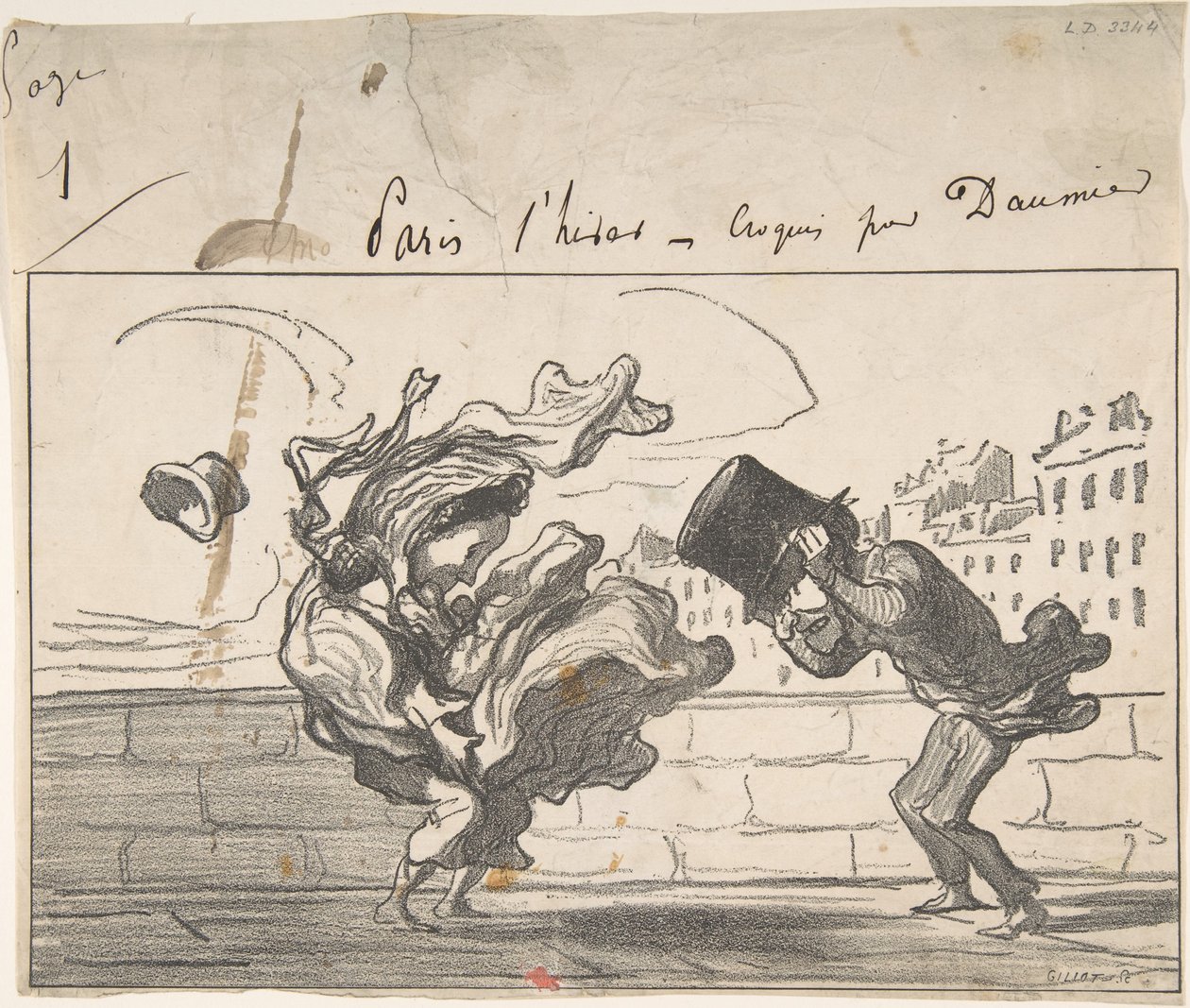 A Gust of Wind Not Predicted by Mathieu by Honoré Daumier