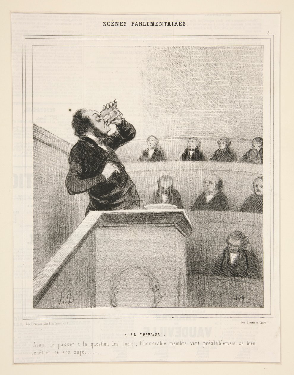 At the Tribune: Before Moving to the Sugar Question by Honoré Daumier