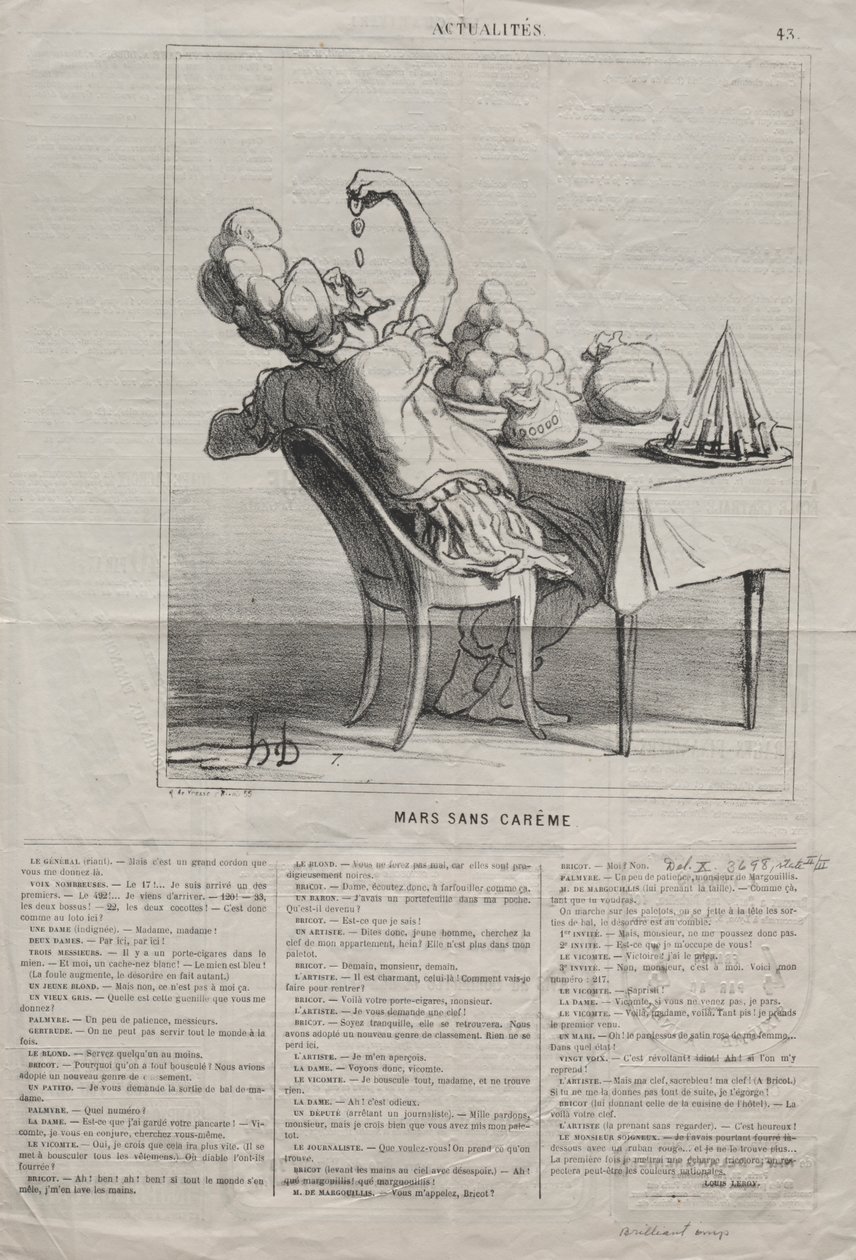 Actualities (No. 43): March without Lent by Honoré Daumier