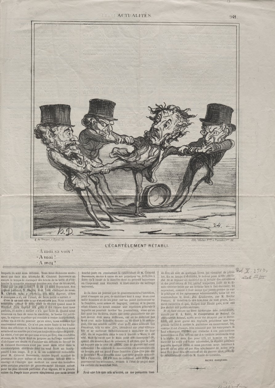 Actualities (No. 98): The quartering reinstated by Honoré Daumier