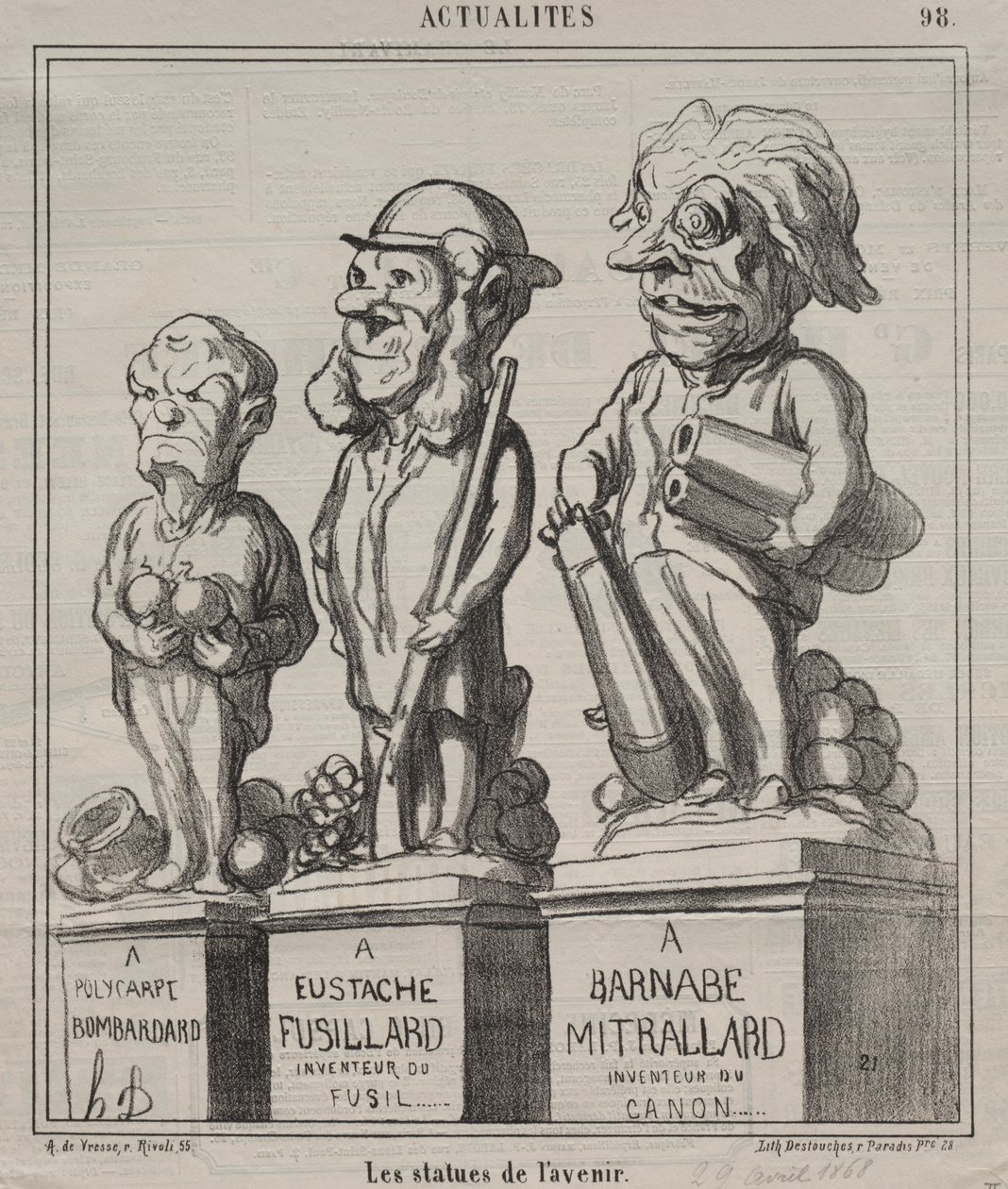 Actualities (plate 98): Statues of the Future by Honoré Daumier
