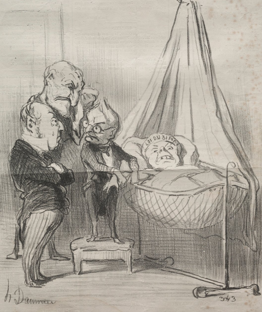 Actualities: Decidedly, She is Very Ill! by Honoré Daumier