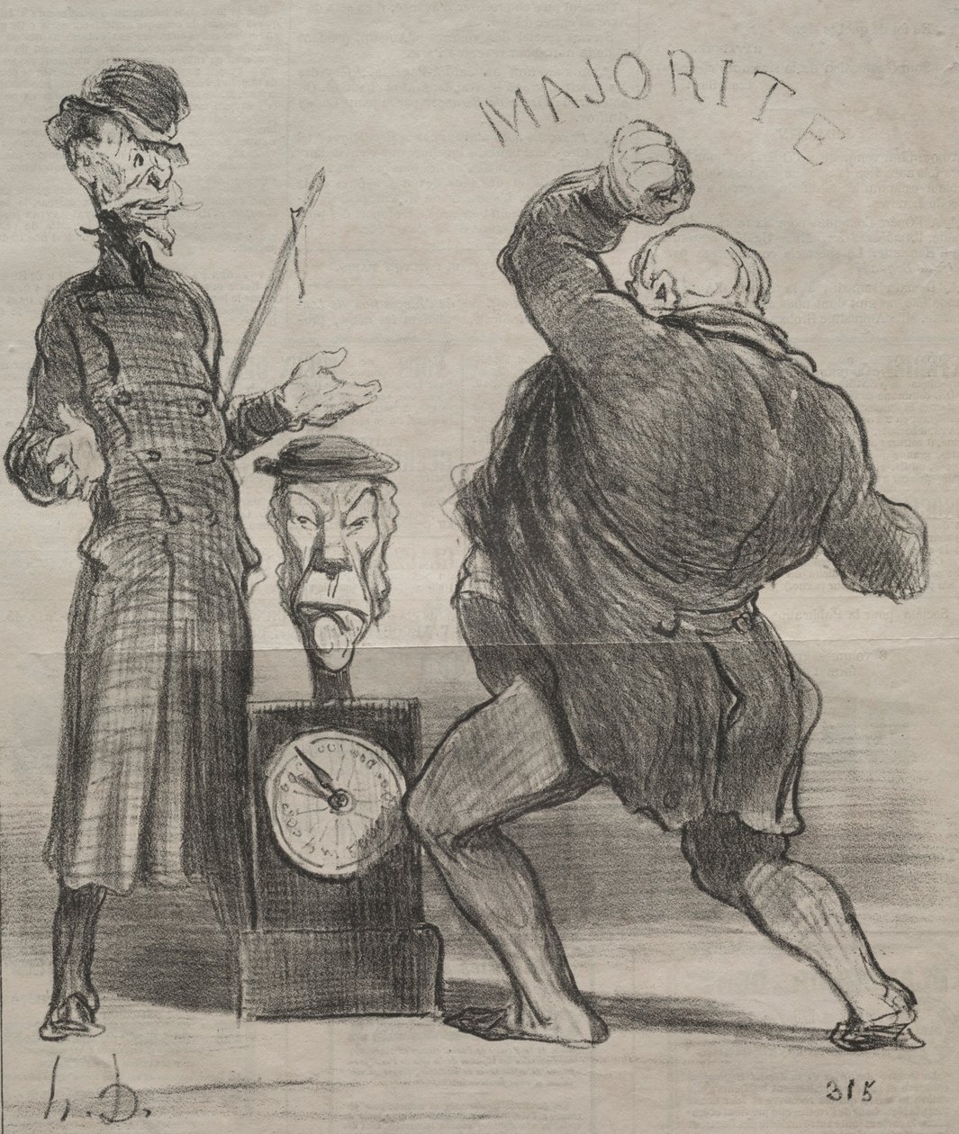 Actualities plate 183: Trying ones strength by Honoré Daumier
