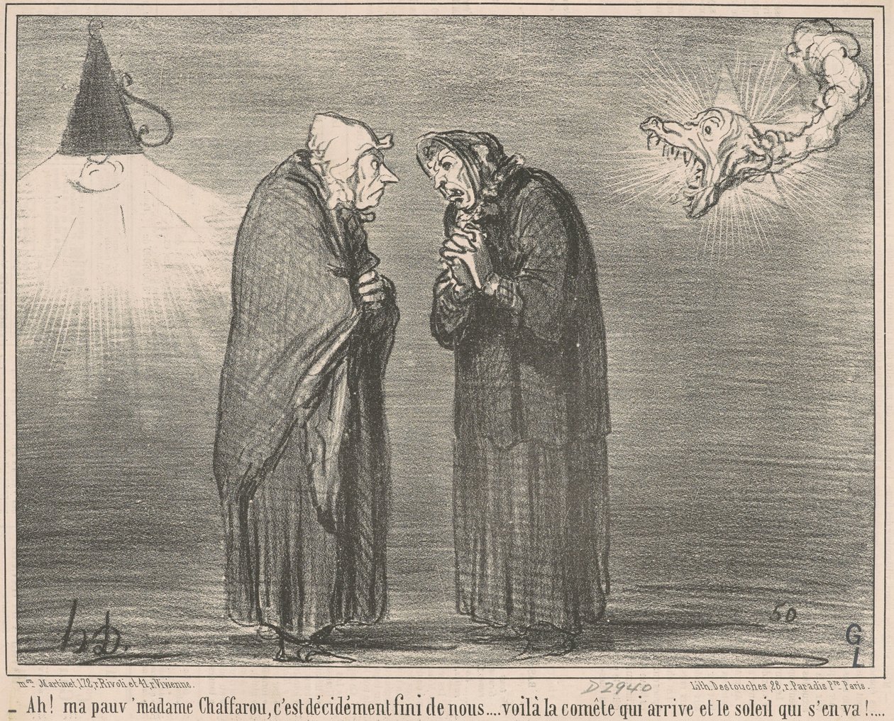 Ah! My Poor Madame Chaffarou... by Honoré Daumier