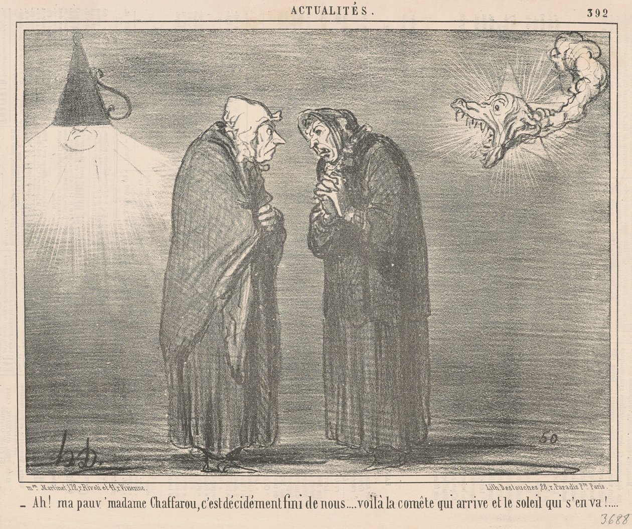 Ah! Poor Madame Chaffarou ... by Honoré Daumier