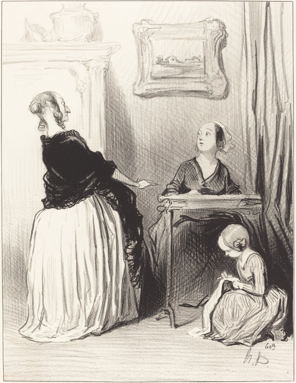 Ah!... What a Strange Education You Give Your Daughter?... by Honoré Daumier