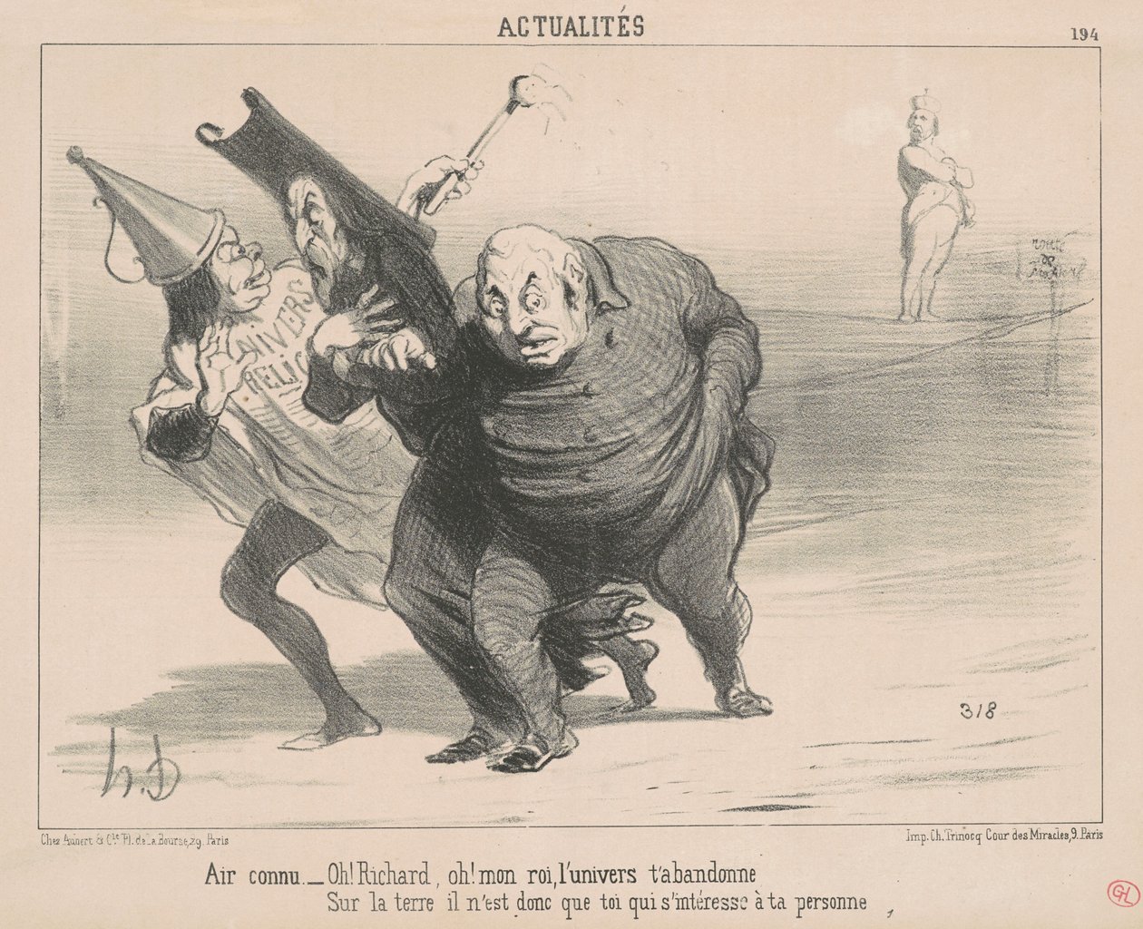 Famous Air: Oh! Richard, Oh! My King... by Honoré Daumier