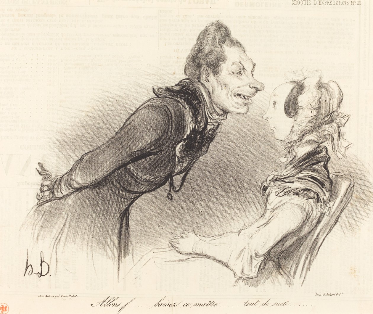 Allons... baisez ce maitre... tout de suite... by Honoré Daumier