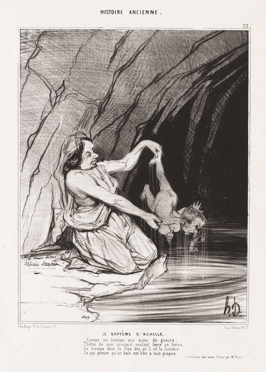 Ancient History: Pl. 22, The Baptism of Achilles by Honoré Daumier