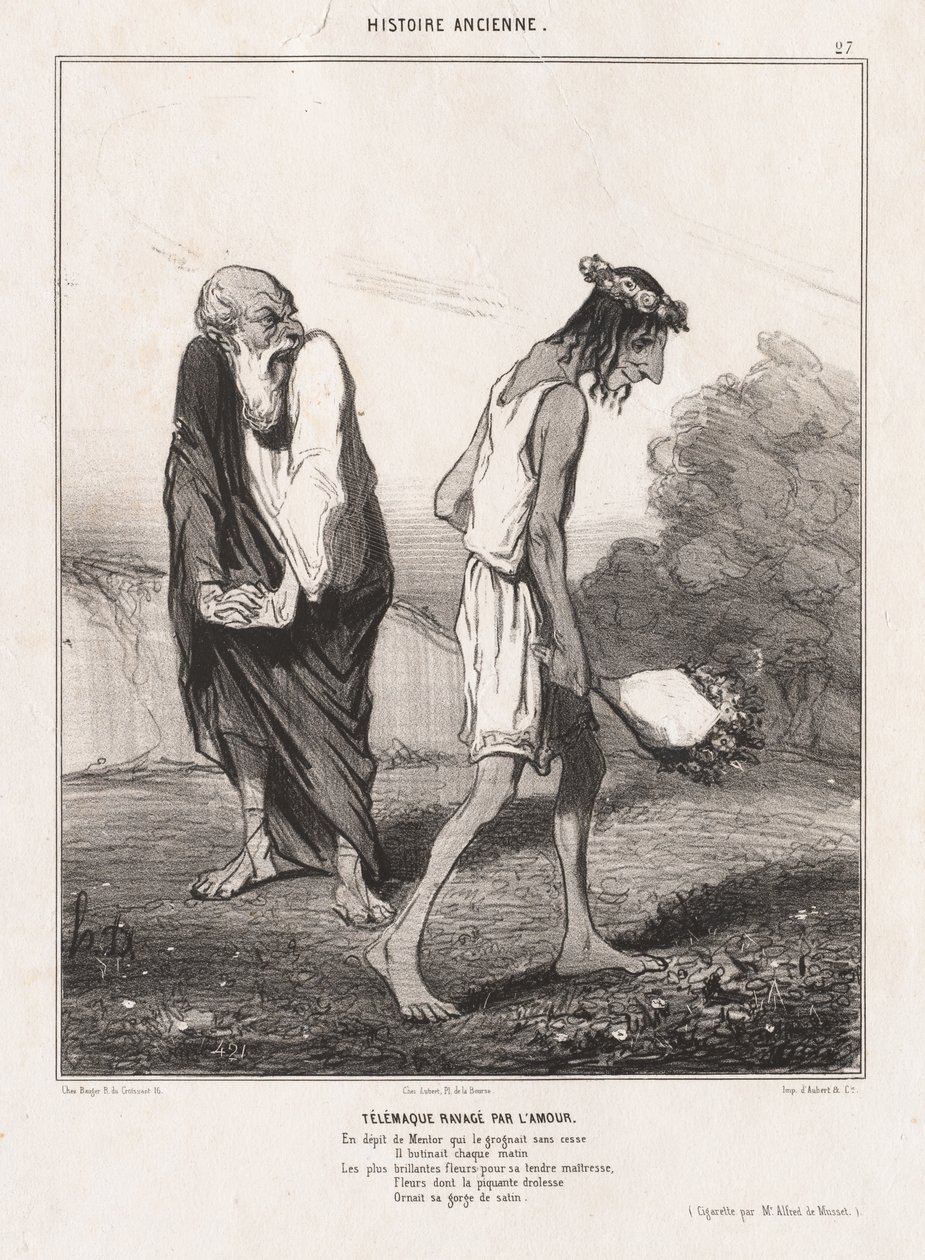 Ancient History: Telemachus Ravaged by Love, 1842 by Honoré Daumier
