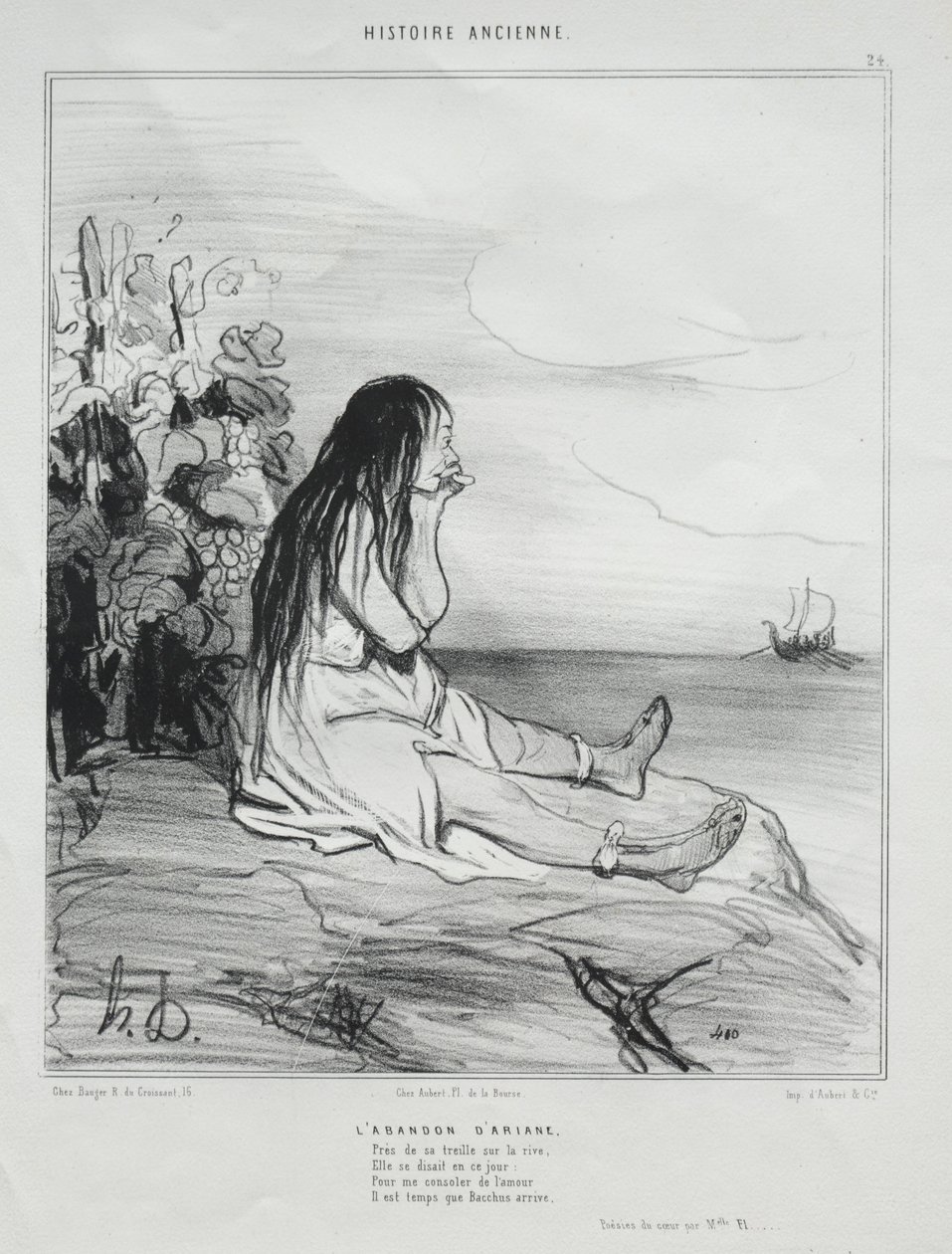 Ancient History, Plate 24: The Abandonment of Ariadne by Honoré Daumier