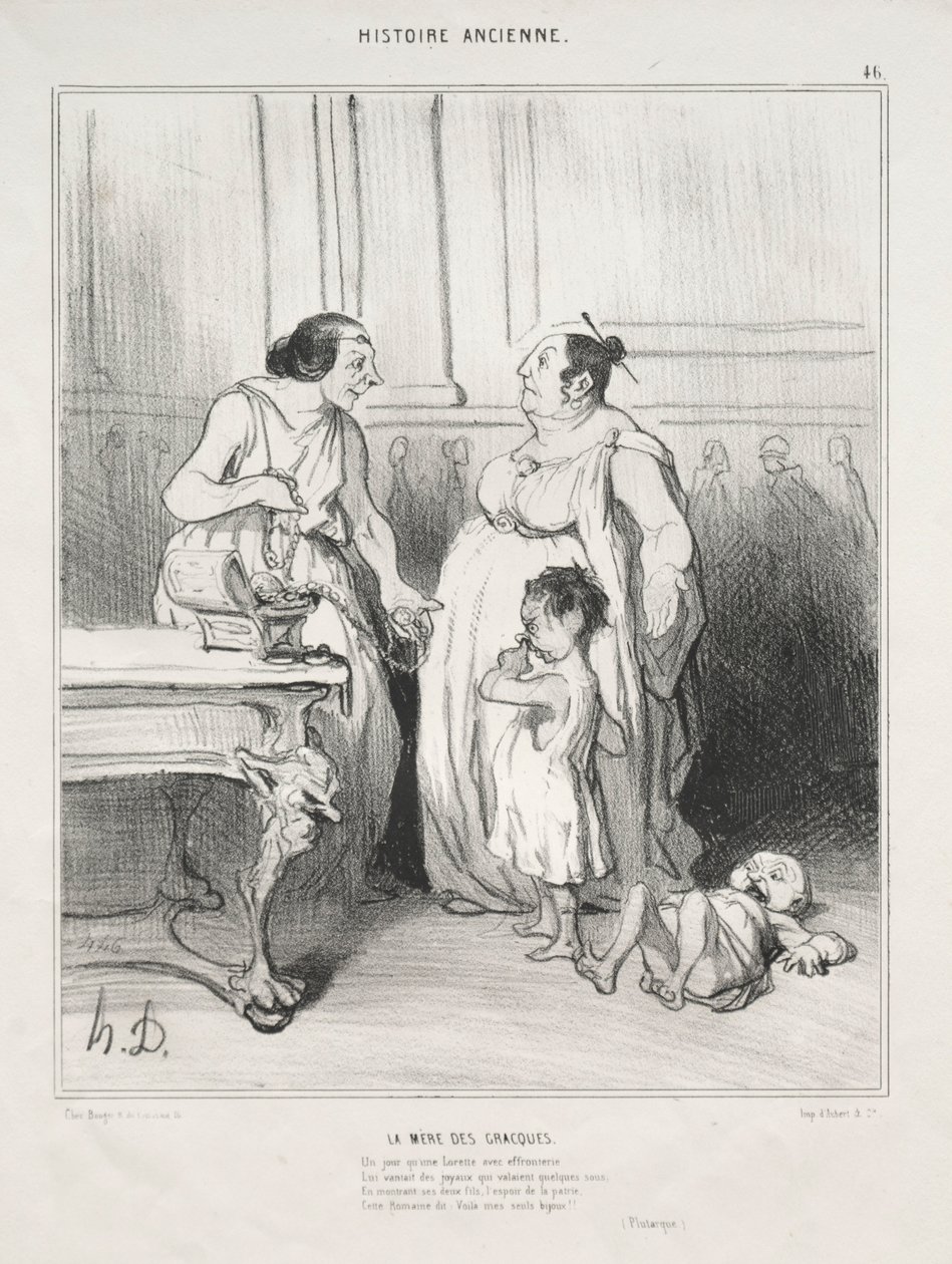 Ancient History, Plate 46: The Mother of the Gracchi, 1842 by Honoré Daumier