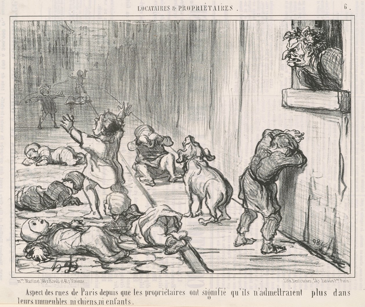 Aspect of the Streets of Paris Since ... by Honoré Daumier