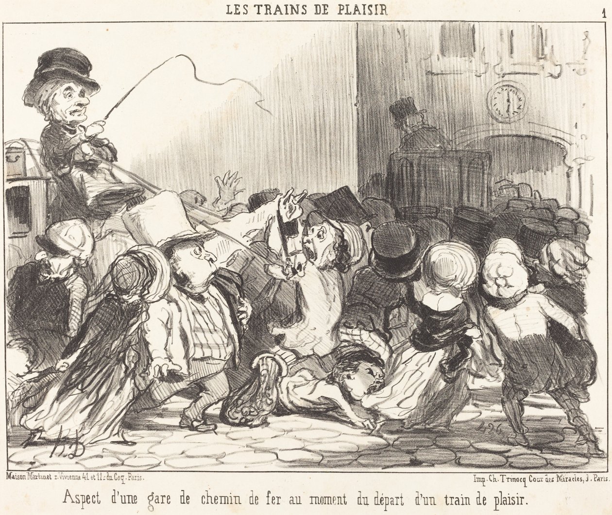 Aspect of a Railway Station... by Honoré Daumier