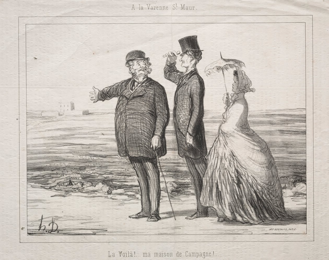 At Varenne-Saint-Maur: Behold! Here it is, my house in the country! by Honoré Daumier