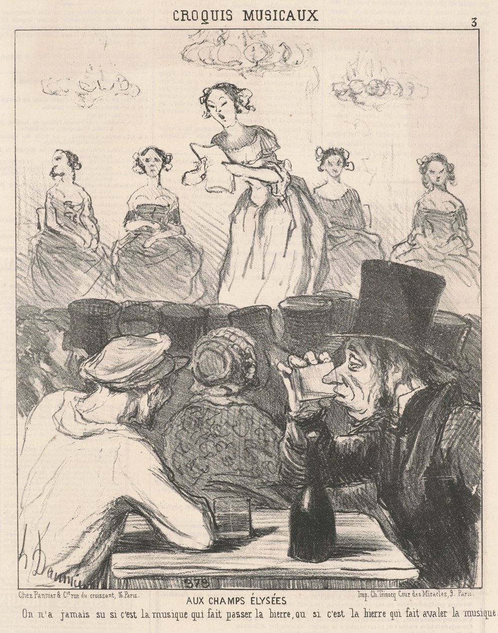 At the Champs-Elysées by Honoré Daumier