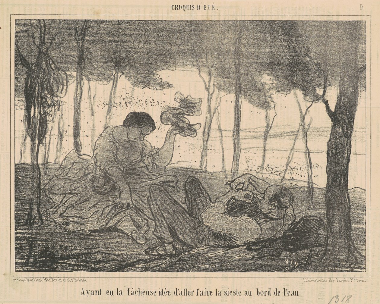 Having the Unfortunate Idea to Go... by the Water by Honoré Daumier