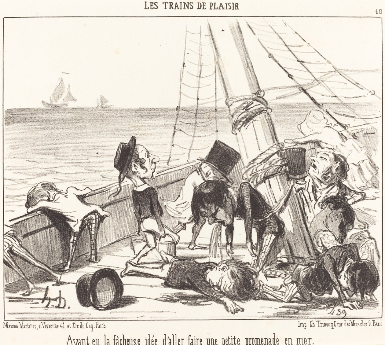 Having the Unfortunate Idea to Go... to Sea by Honoré Daumier