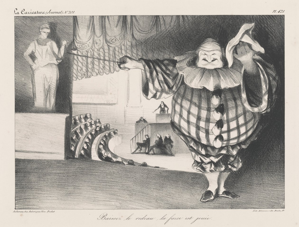 Lower the Curtain, the Farce Has Ended by Honoré Daumier