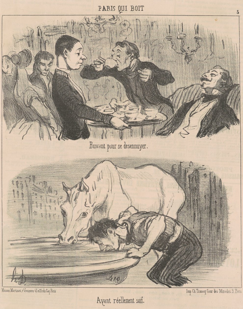Yawning to Relieve Boredom by Honoré Daumier