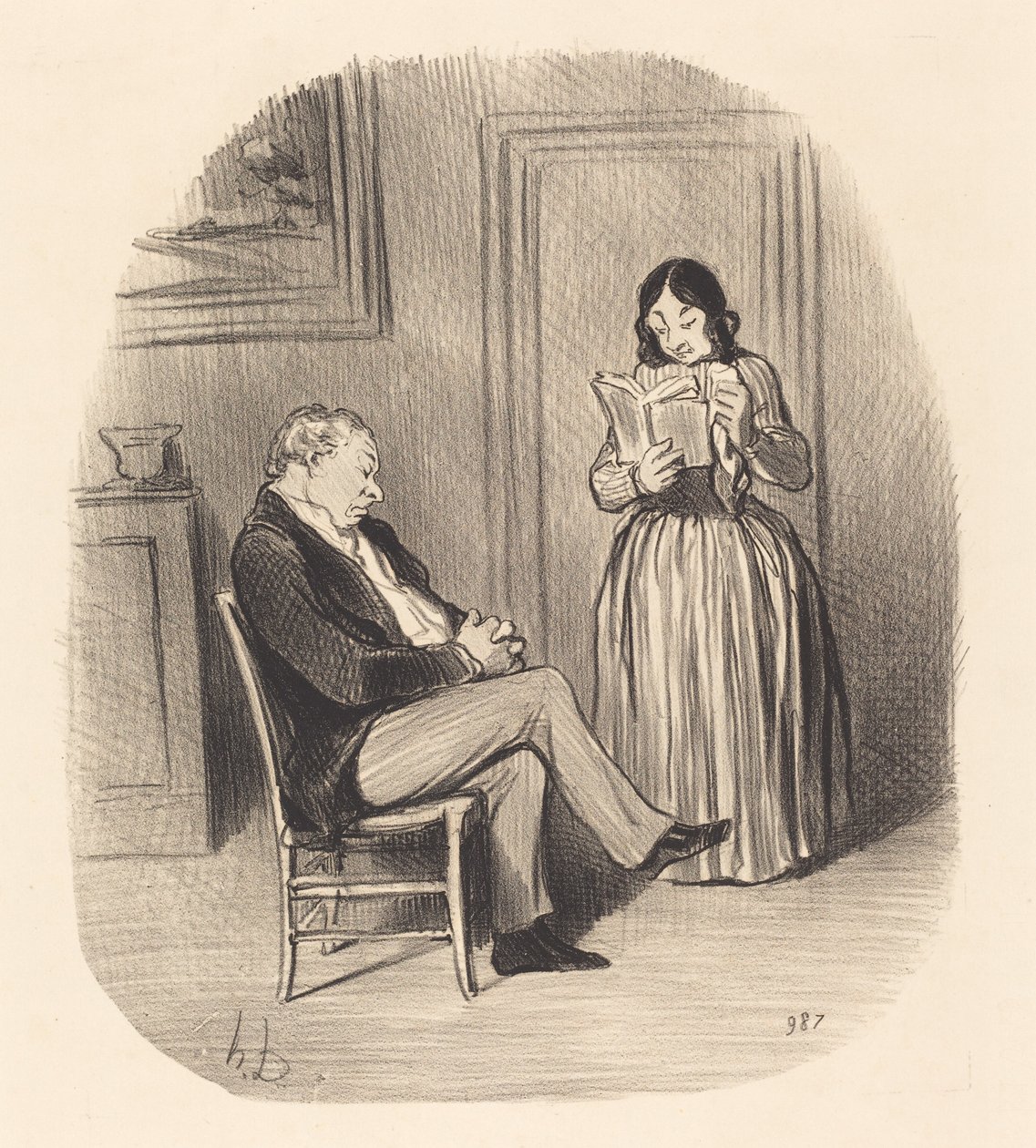 Bourgeois Having Some Chapters Read After Dinner by Honoré Daumier