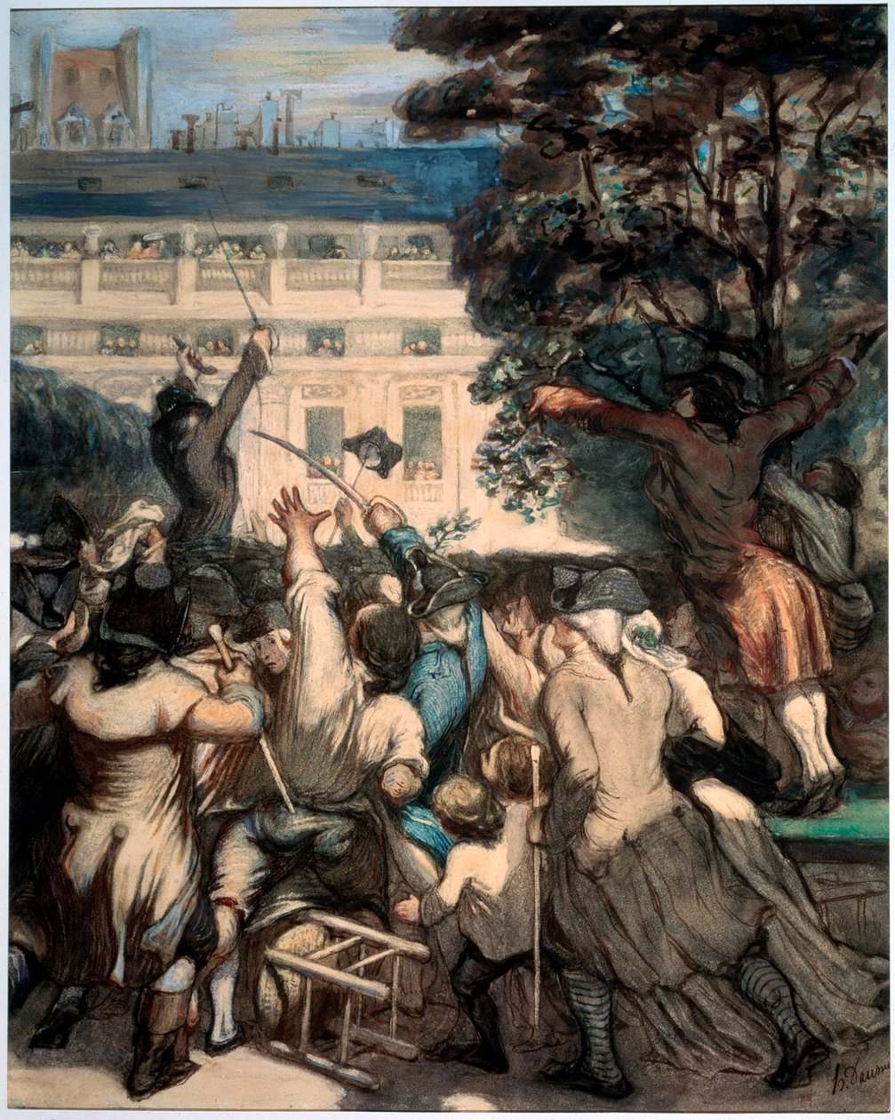 Camille Desmoulins in the Palais Royal Gardens by Honoré Daumier