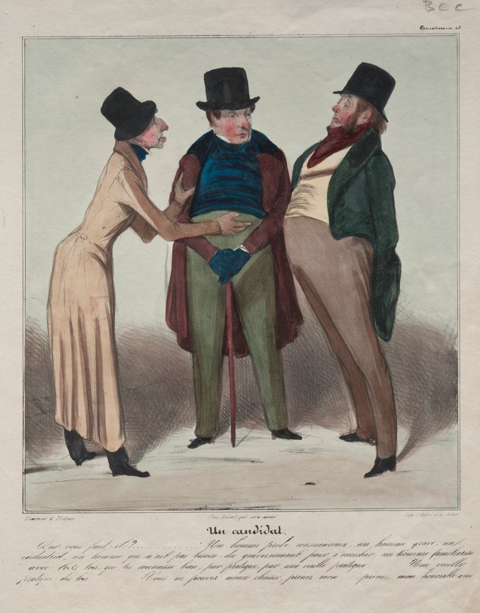 Caricaturana (Plate 48): A Candidate by Honoré Daumier