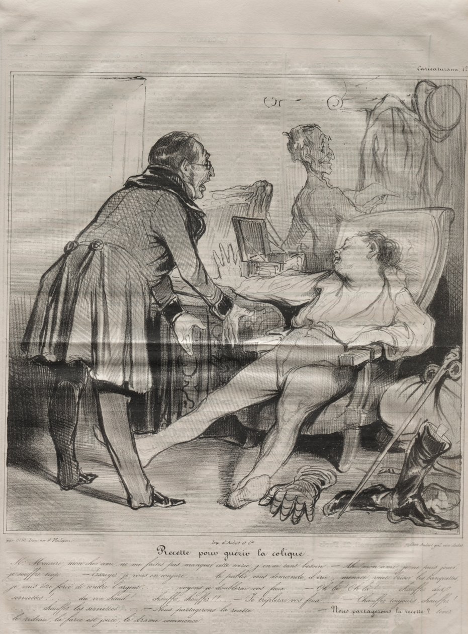 Caricaturana, plate 72: Recipe to Cure Colic by Honoré Daumier