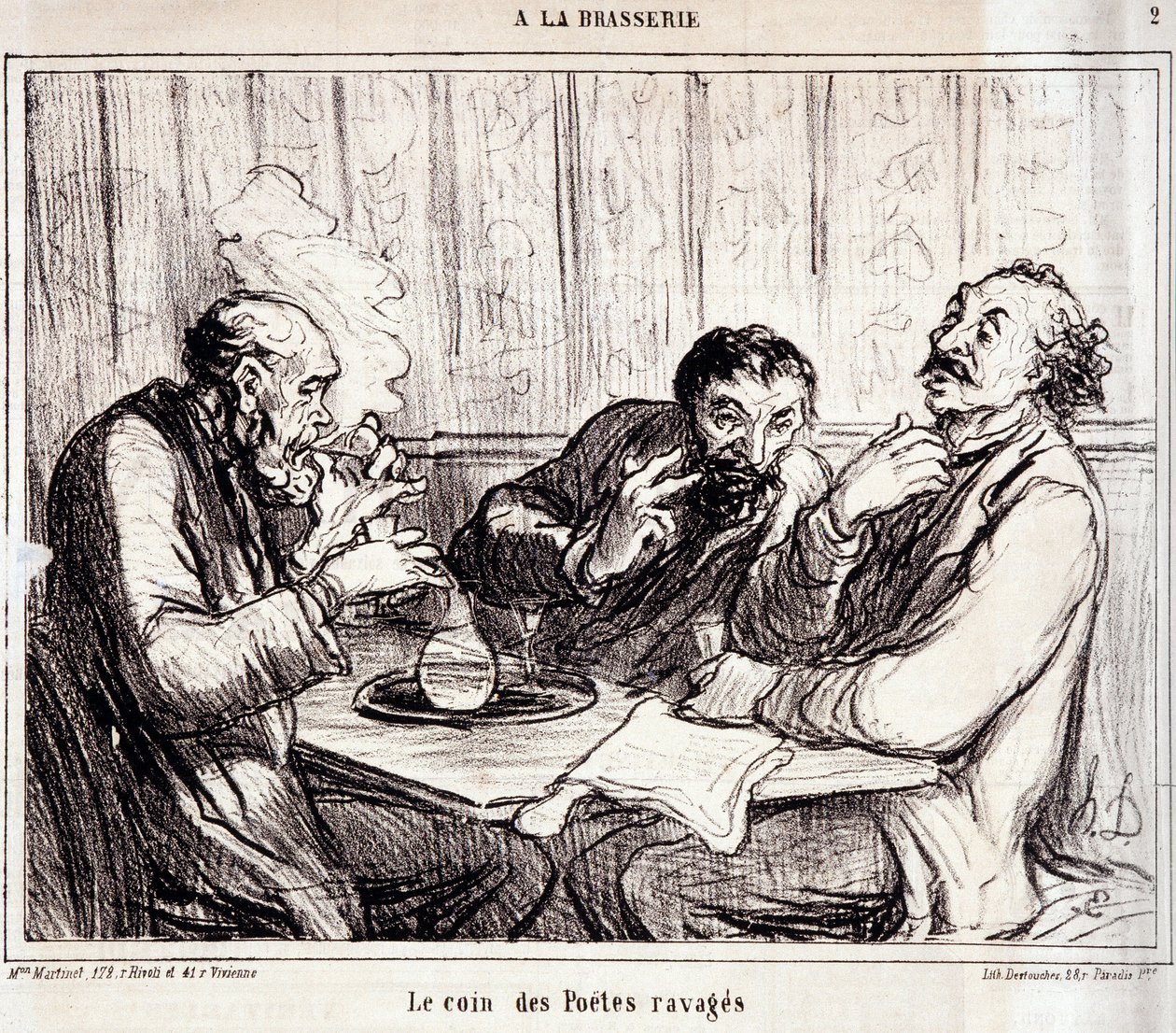 Cartoon about poem writers. Series 