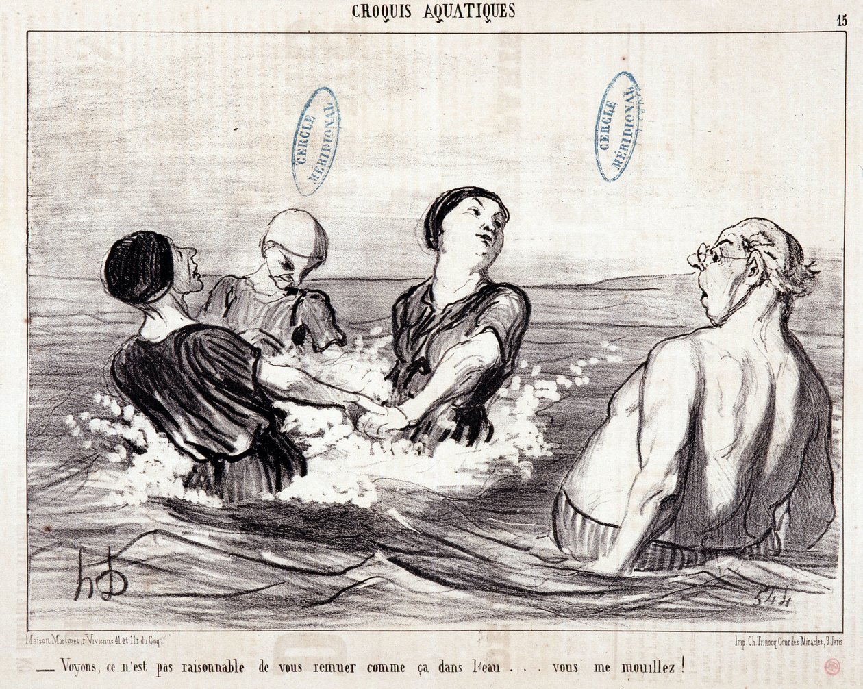Cartoon about tourists on holiday at the sea. Series 