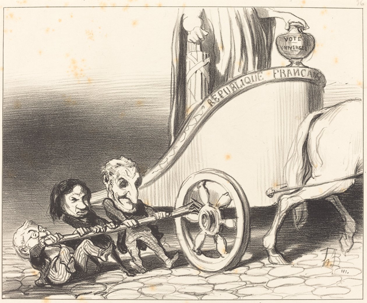 This Cart Will Always Move... by Honoré Daumier
