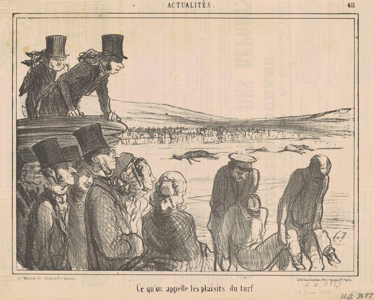 What They Call the Pleasures of the Turf by Honoré Daumier