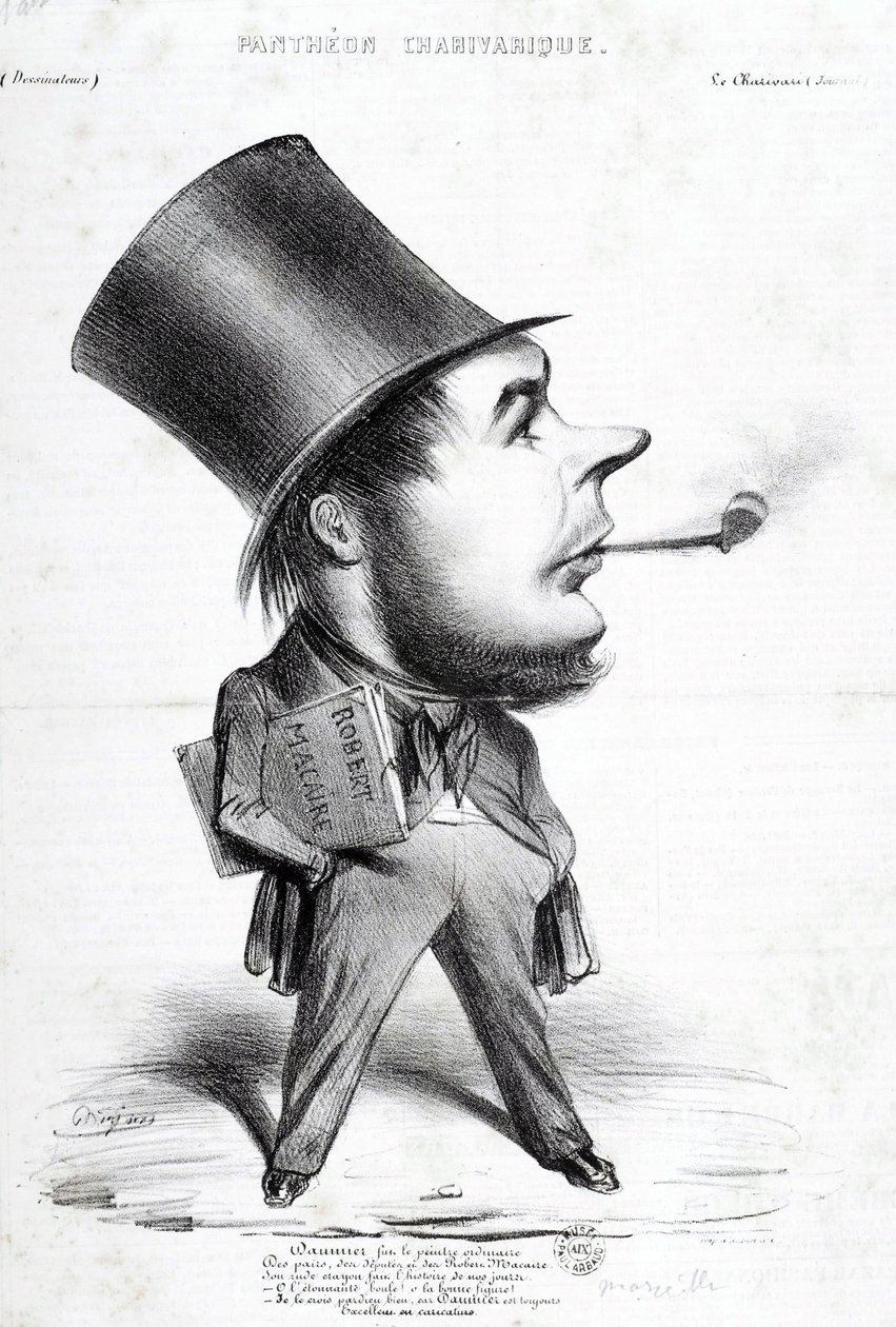 Charivaric Pantheon: Cartoon by Honore Daumier (1808-1879), French engraver, painter and sculptor. Engraving in Le Charivari. Arbaud Museum by Honoré Daumier