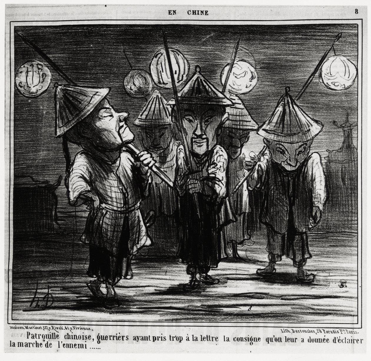 Chinese patrol, warriors having taken too literally the instructions they had been given to light the enemy