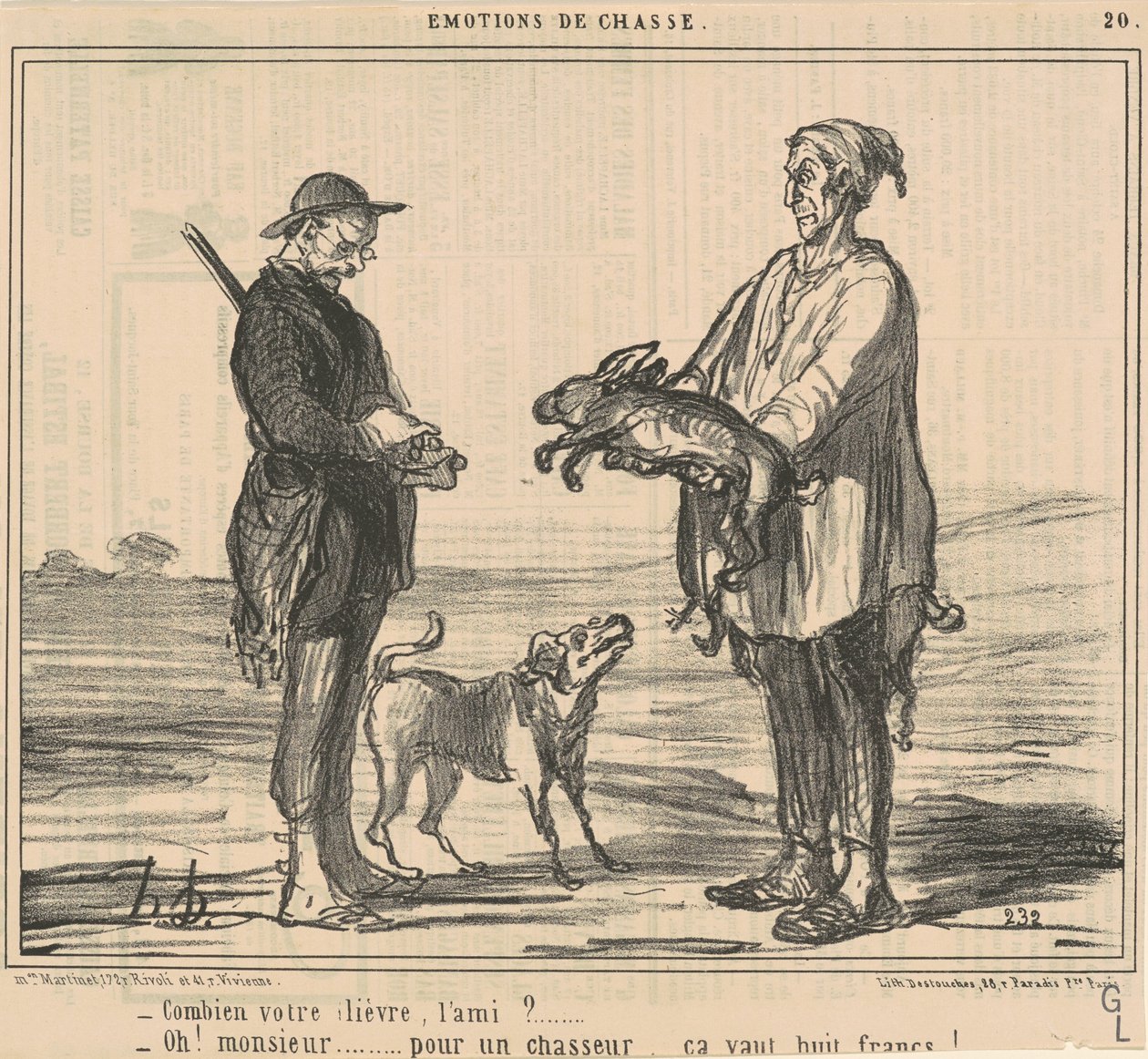 How much for your hare, friend? by Honoré Daumier