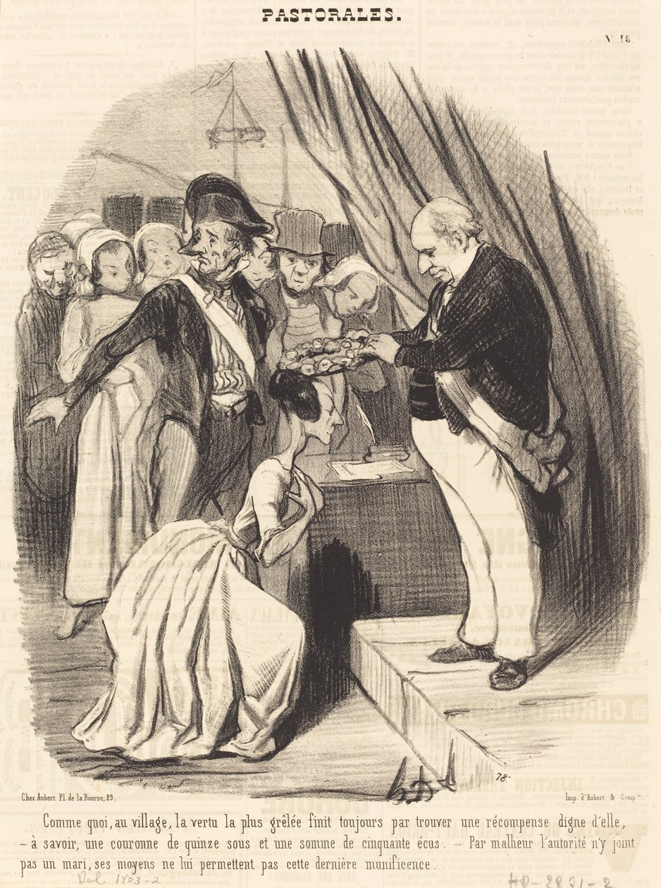 As Such, in the Village, the Most Hail-Scarred Virtue... by Honoré Daumier