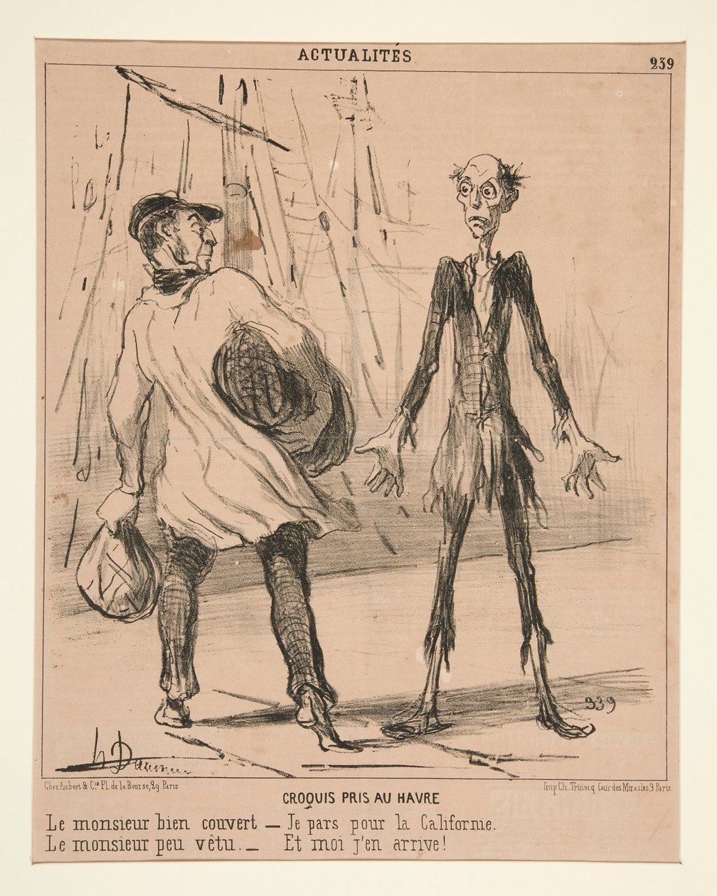 Sketch Taken at Le Havre: The Well-Covered Gentleman by Honoré Daumier