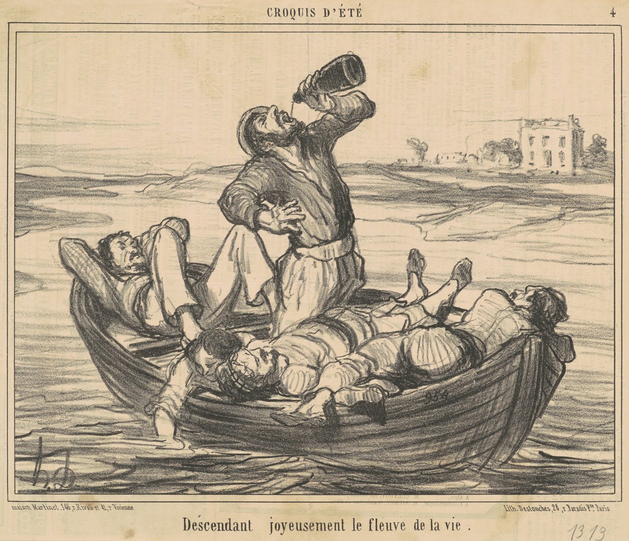 Joyfully Descending the River of Life by Honoré Daumier